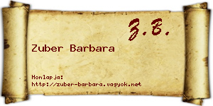 Zuber Barbara névjegykártya